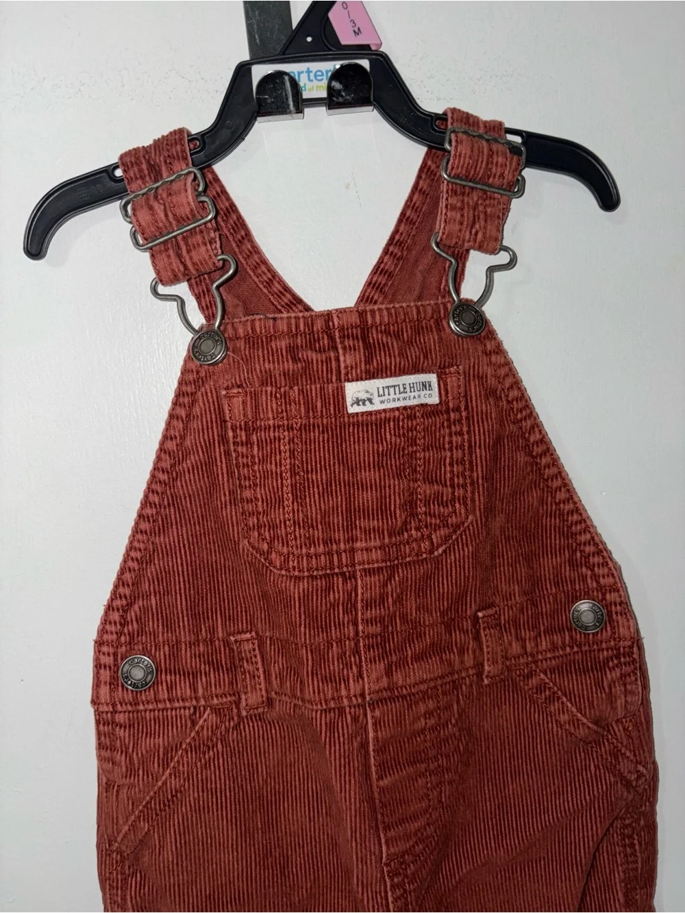 Carters Rust Corduroy Baby Overalls size 9ms